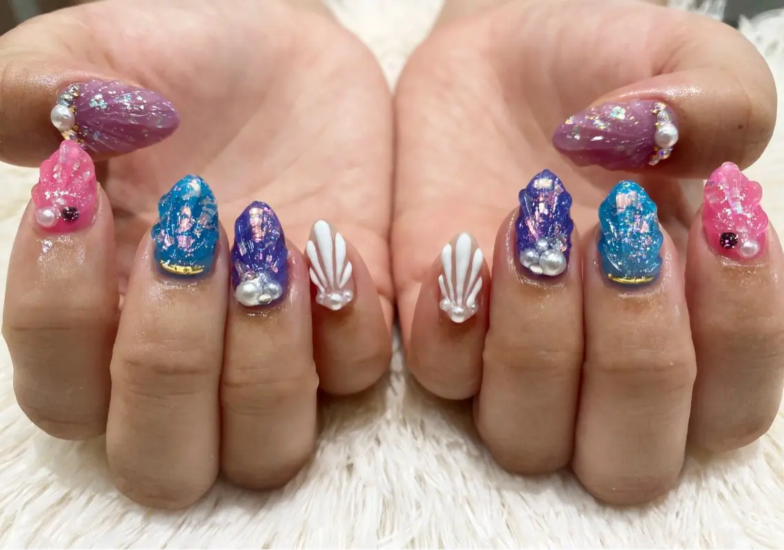 ネイル 持ち込み 夏ネイル ハンドネイル ネイルサロン nail_upのネイルデザイン