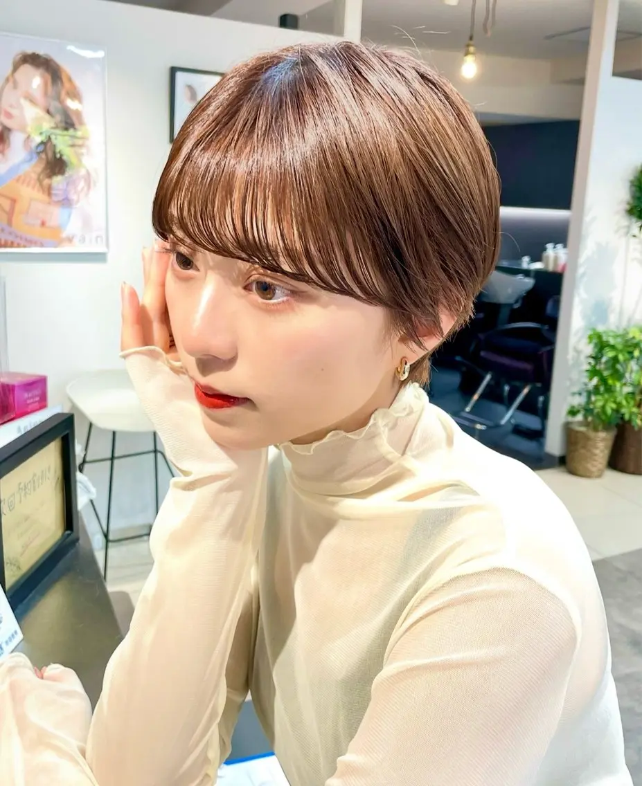 ショート カット ヘアカラー 骨格診断で絶対可愛い ✨丸みショート✨凌弥のヘアスタイル
