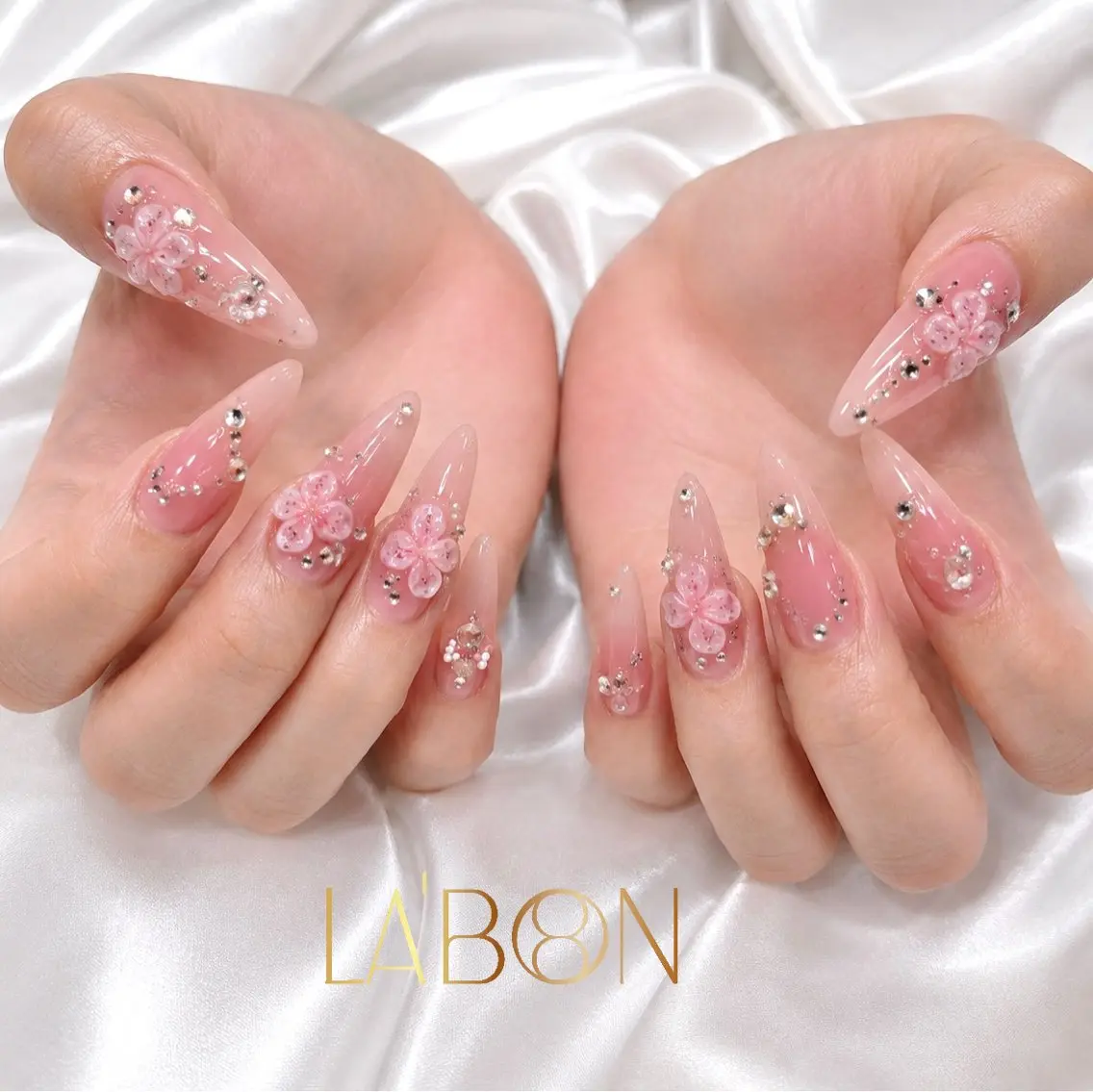 ネイル アートネイル ジェルネイル キラキラネイル 韓国ネイル ロングネイル Labon Nails Artのネイルデザイン