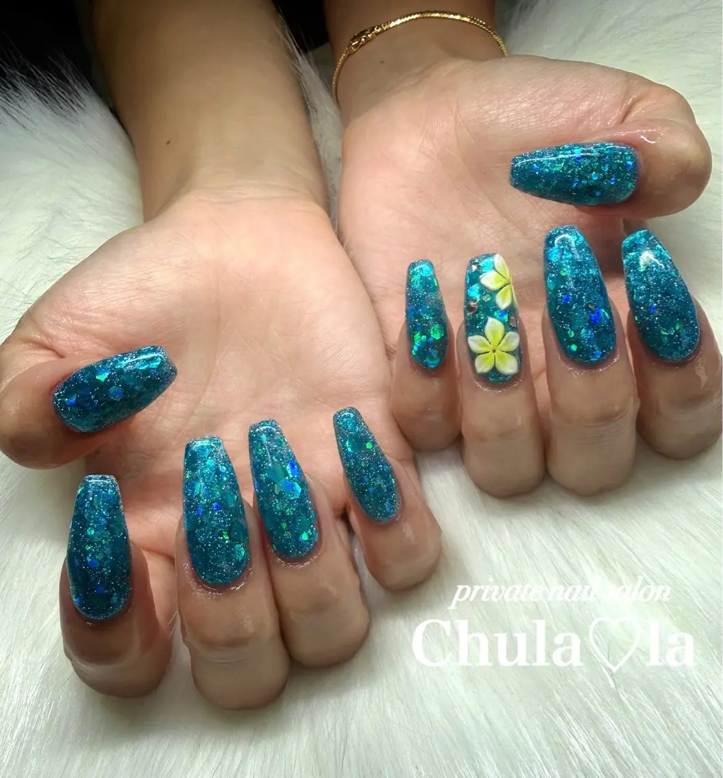 ネイル ラメ(グリッター) ハンドネイル Chula♡la 豊見城市高安のネイルデザイン