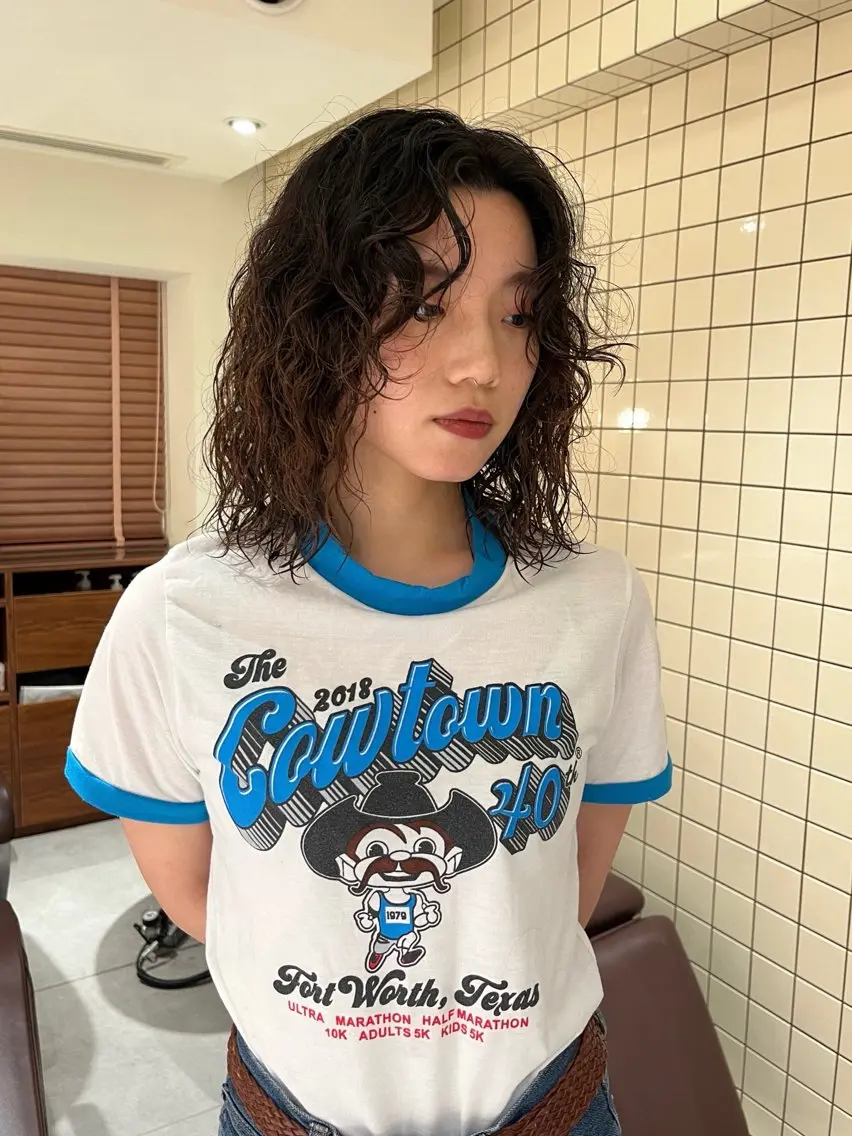 ミディアム パーマ ミディアムパーマ カット パーマ ヘアセット🎀パーマ Tsubasaのヘアスタイル