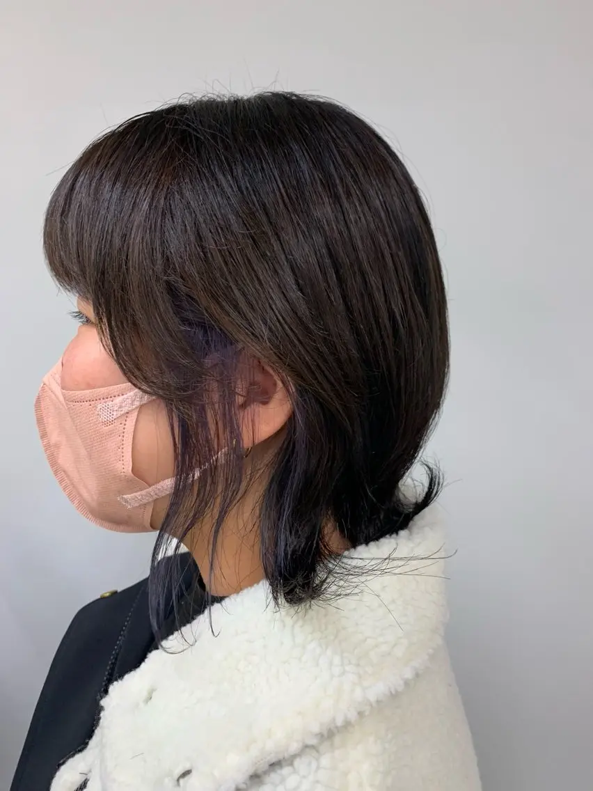 ミディアム カラー ラベンダーカラー カット ヘアカラー トリートメント …a みおのヘアスタイル