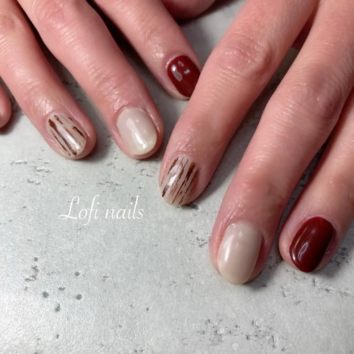 ネイル ボルドー ワンカラーネイル Lofi nails ゆきこのネイルデザイン
