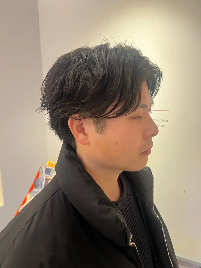 ミディアム パーマ メンズ ミディアムパーマ メンズパーマ カット パーマ メンズパーマ 特化/京橋/栗野のヘアスタイル