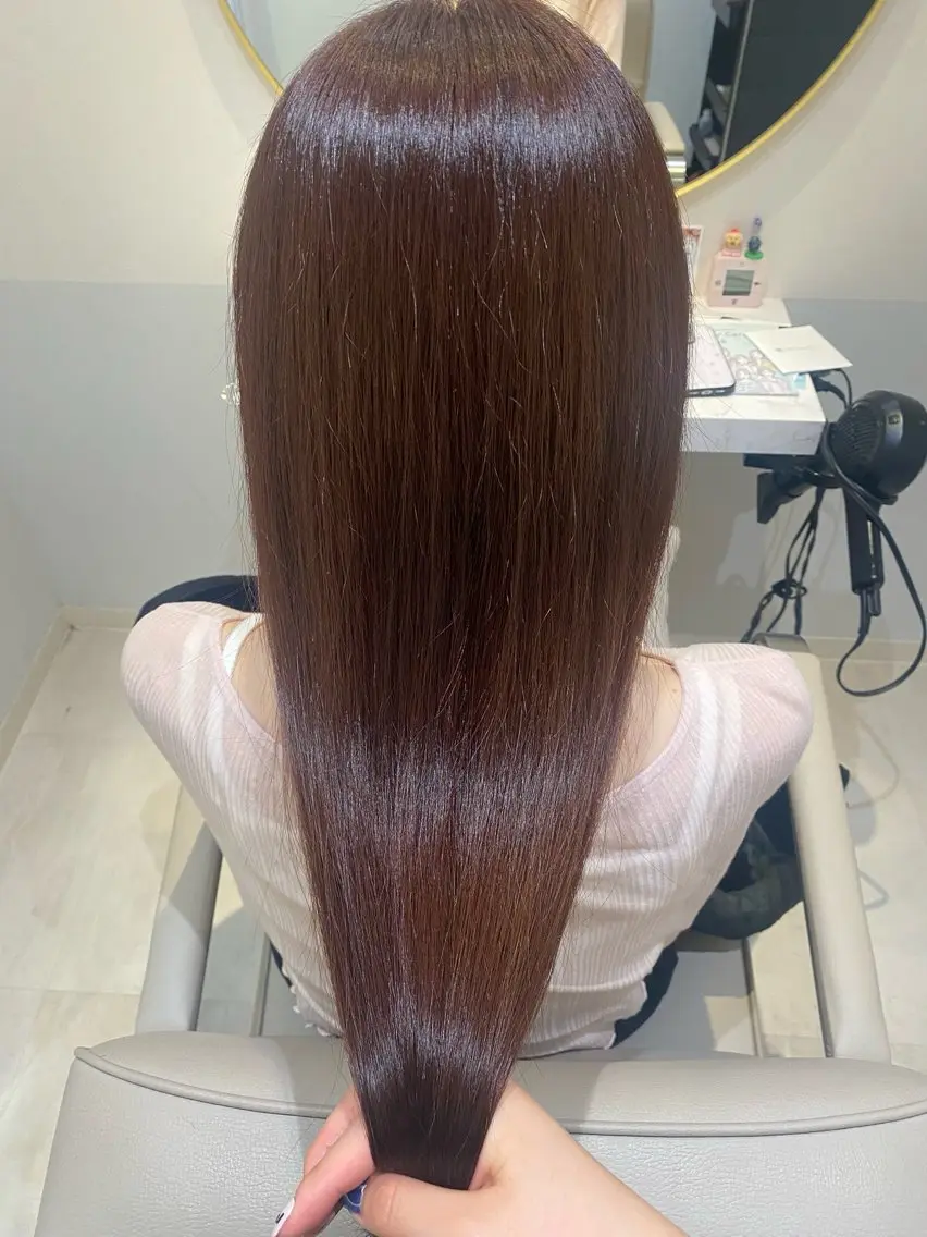 ロング カラー ブラウンカラー チョコレートブラウン 韓国ヘア・カラー 🩵SHIZUKUのヘアスタイル