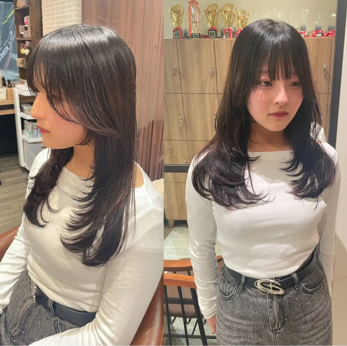 セミロング カット ヘアカラー トリートメント 大人可愛い/レイヤー /ブリーチ/溝口誠二のヘアスタイル