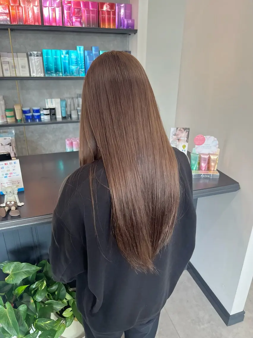 ロング カラー ベージュカラー ブリーチ 多田 朝光のヘアスタイル
