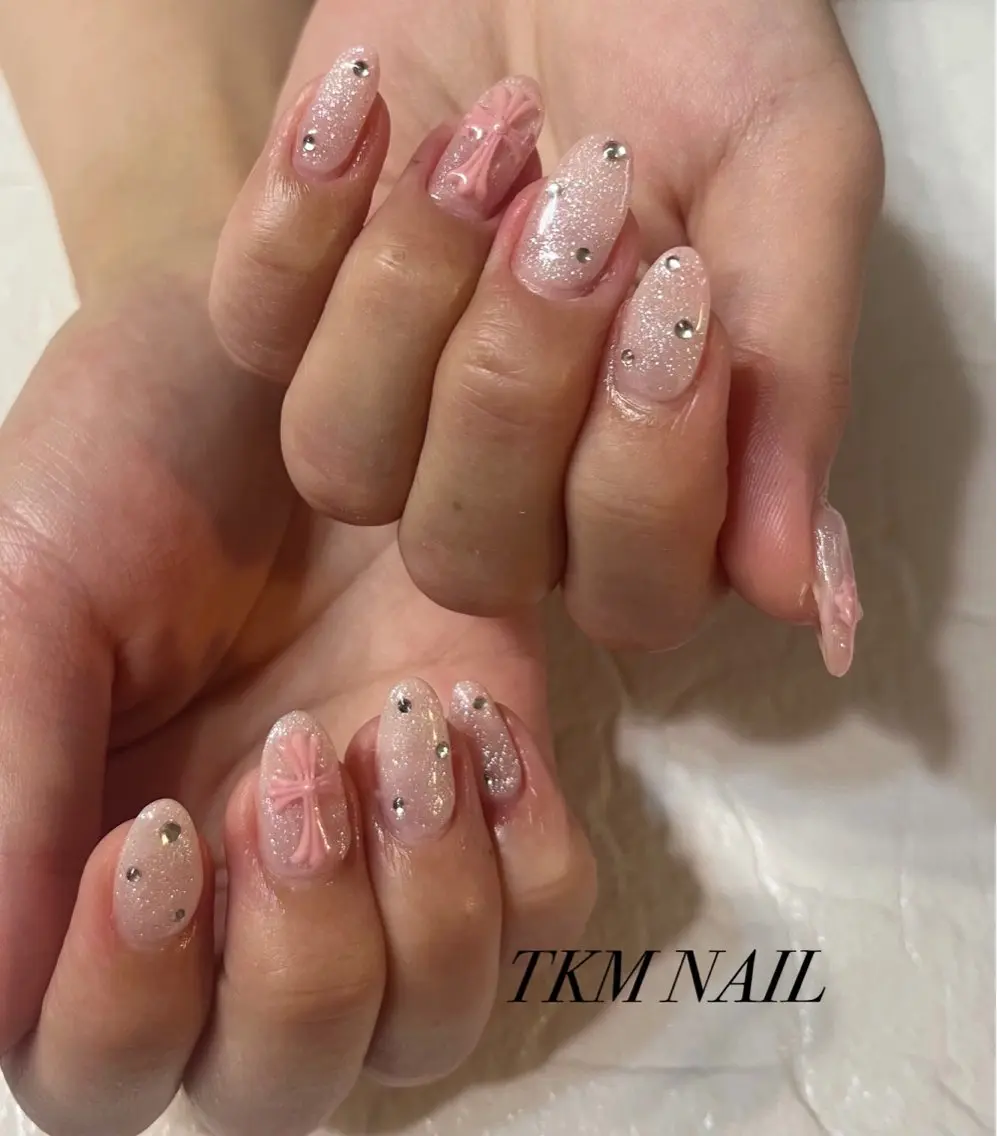 ネイル シンプルネイル ストーンネイル ______ TKM  NAILのネイルデザイン