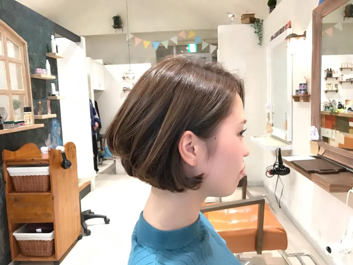 ショート ボブ 外国人風カラー メンズ指名多数!! 田島史也のヘアスタイル