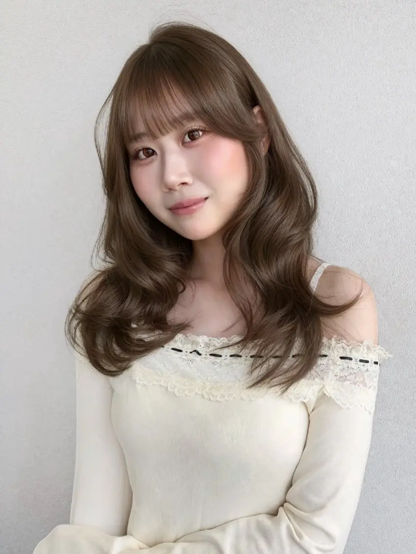 セミロング ヘアカラー トリートメント 💛レイヤー/ベージ ュ/kokoro💛のヘアスタイル