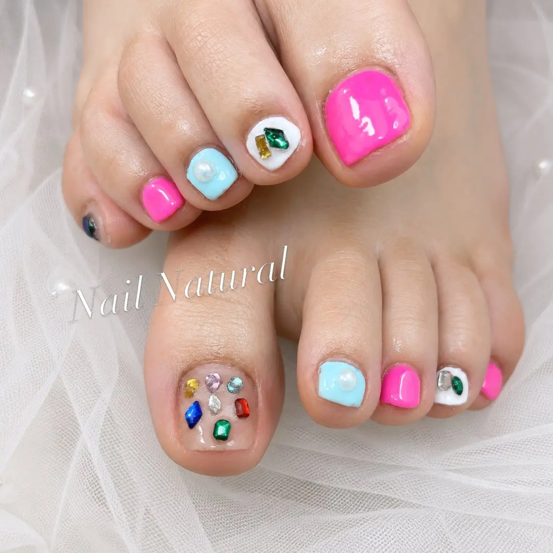 ネイル 持ち込み 夏ネイル フットネイル Nail salon Natulalのネイルデザイン