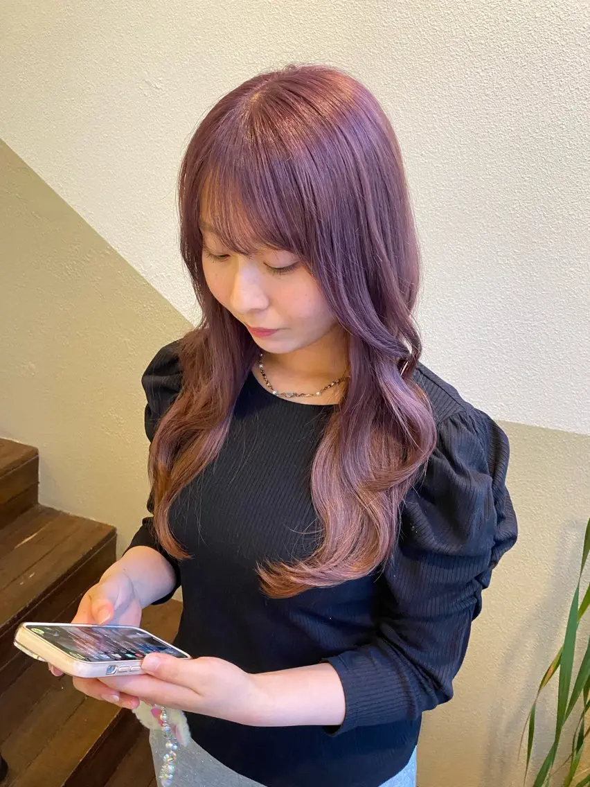 ロング カラー ヘアカラー トリートメント 透明感カラー/ 小顔カット/ミヅキのヘアスタイル