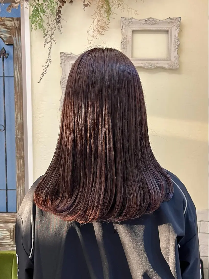 カラー ベージュカラー ピンクカラー ピンクベージュ ヘアカラー 池谷 茉耶のヘアスタイル