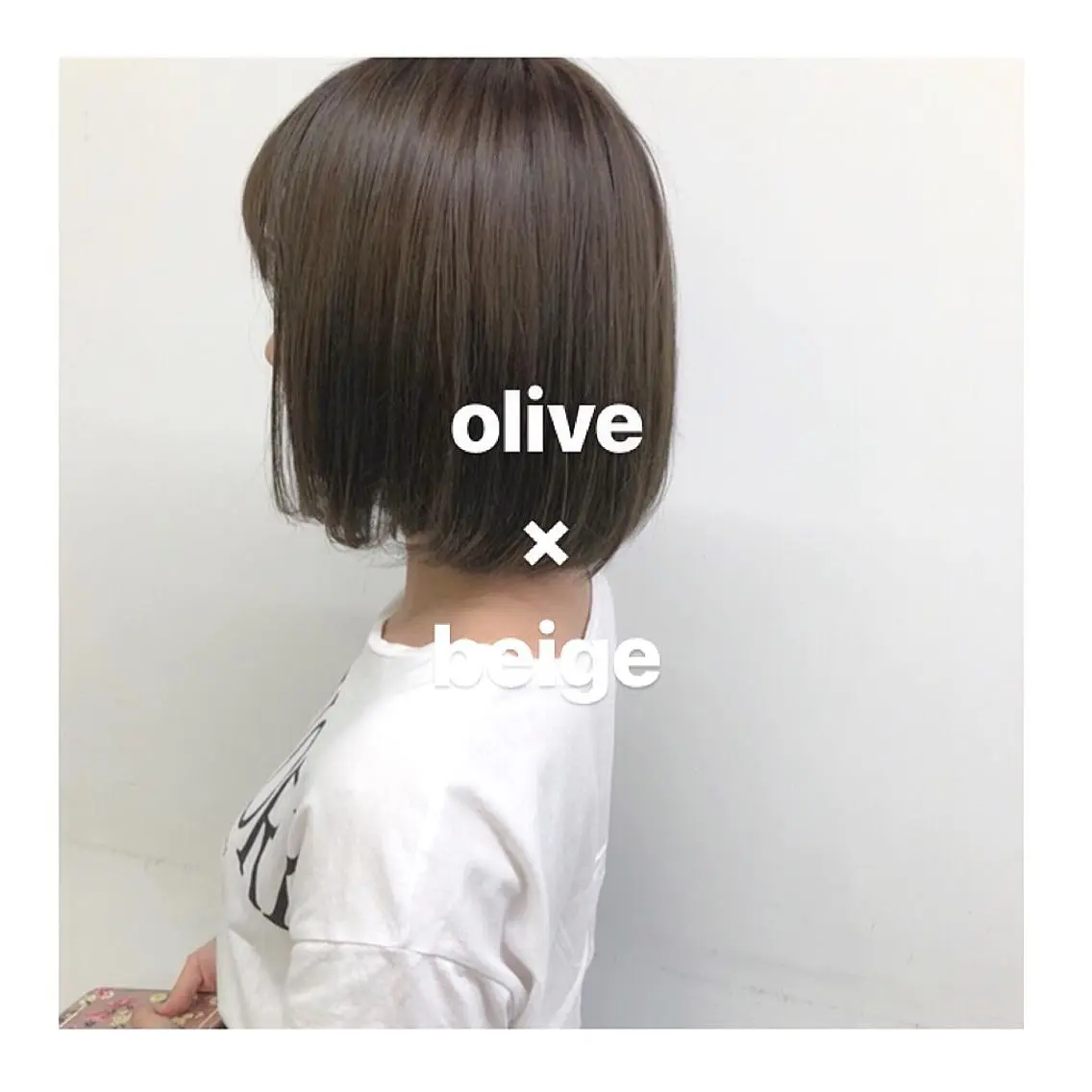 ショート カラー ベージュカラー オリーブベージュ レイヤーボブ/ボブ 仲川和人のヘアスタイル