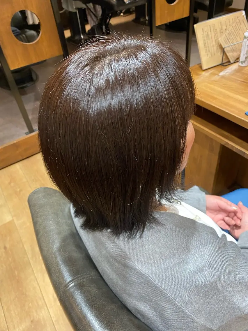 ミディアム カラー ブラウンカラー オレンジ オレンジブラウン 暖色系カラー まおのヘアスタイル