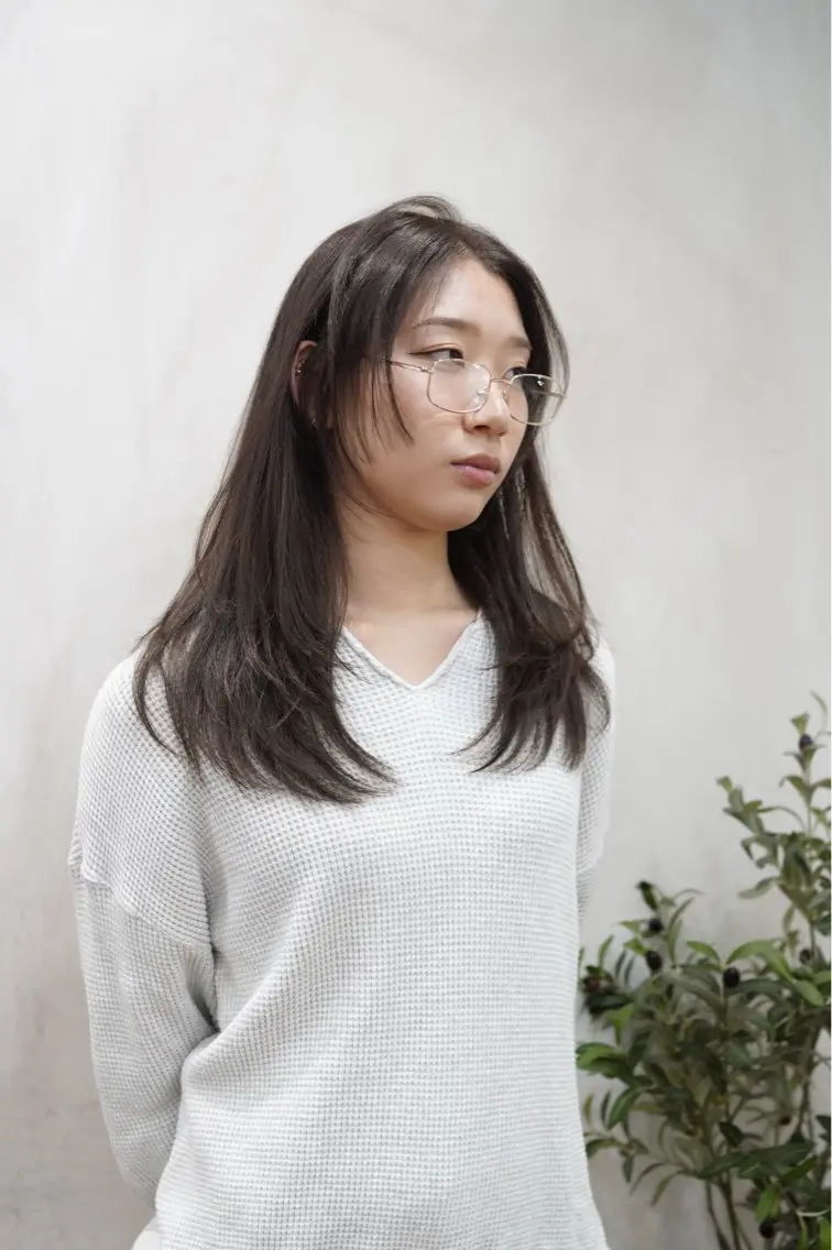 セミロング カラー ブラウンカラー レイヤーカット カット ヘアカラー レイヤーカット/ 艶カラー/みらいのヘアスタイル