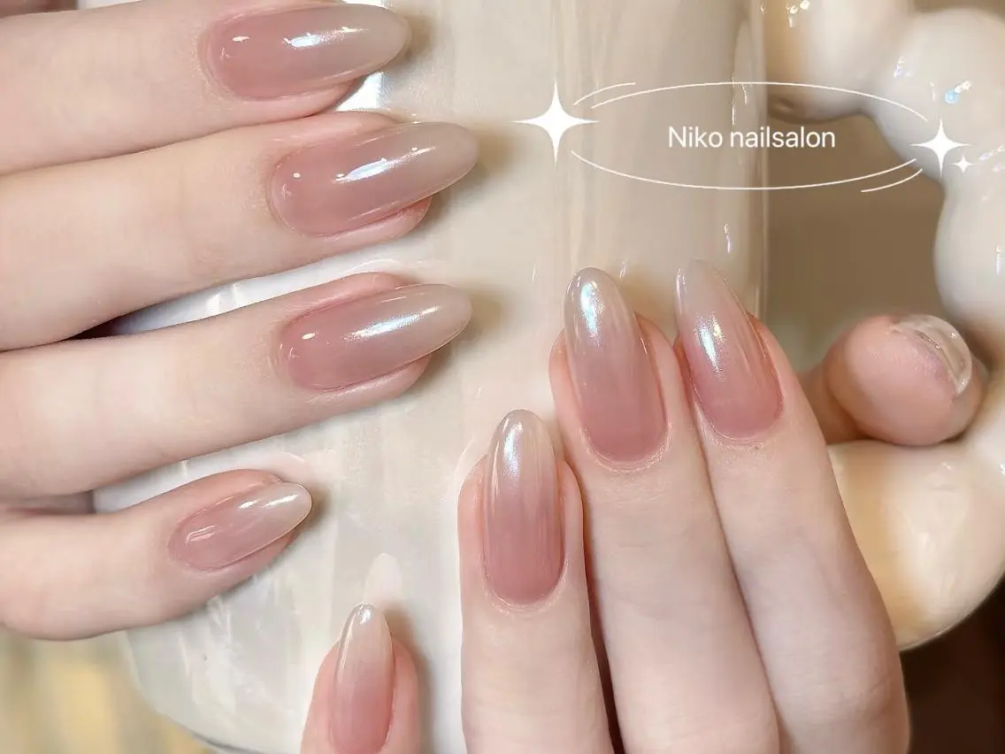 ネイル 長さ出し フットネイル フレンチネイル ジェルネイル ガラスフレンチ Nikoネイルサロン 本八幡店のネイルデザイン