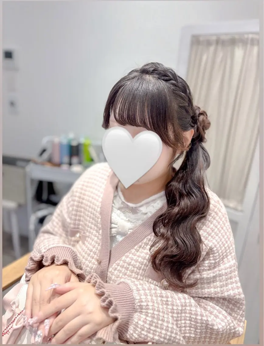 セミロング ヘアアレンジ ヘアセット ⭐︎moe 【ヘアセット🧸】のヘアスタイル