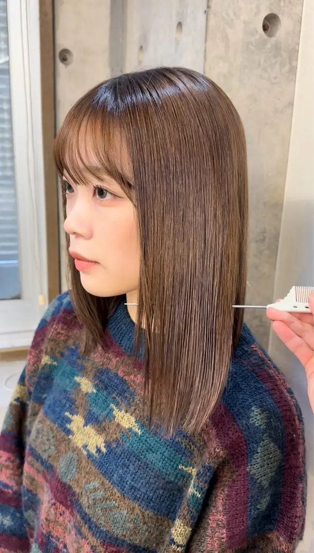 ミディアム 櫻坂ヘアメ美容師 すず花🌸のヘアスタイル