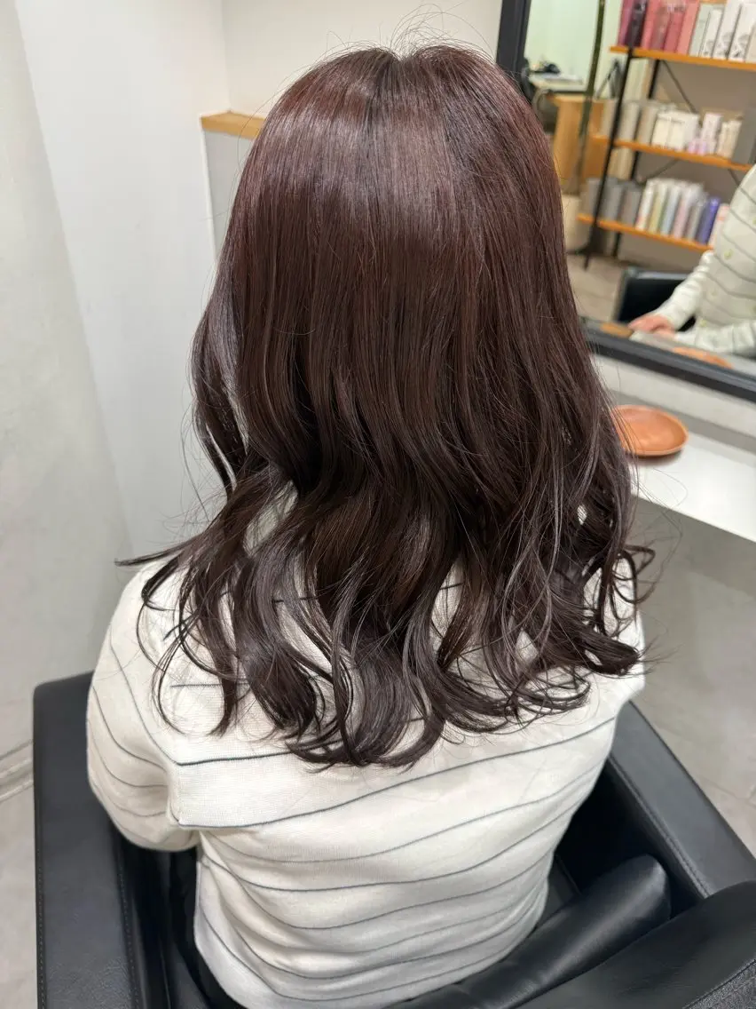 セミロング ヘアカラー 新宿/ベージュ/ 透明感カラー/タクマのヘアスタイル