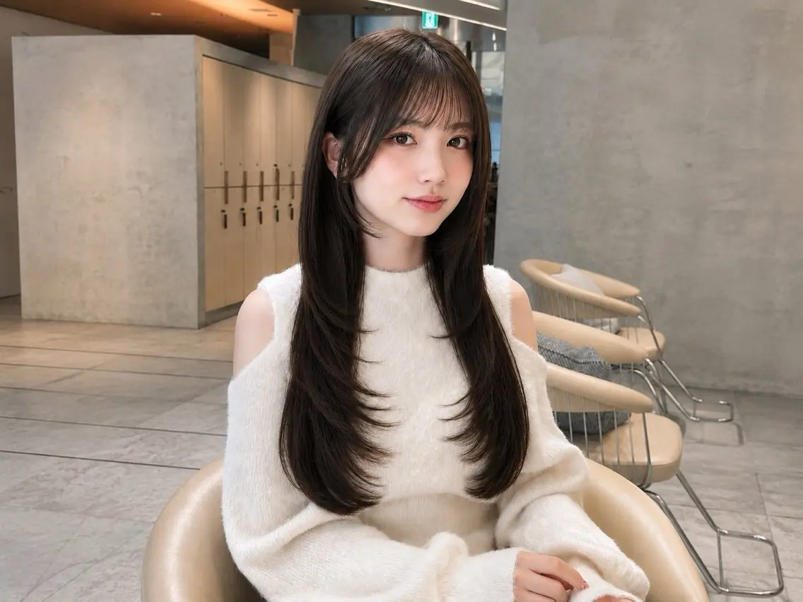 ロング カラー パーマ カット ヘアカラー 縮毛矯正 トリートメント 🦋韓国風レイヤー/ 艶髪矯正🦋凛太郎のヘアスタイル