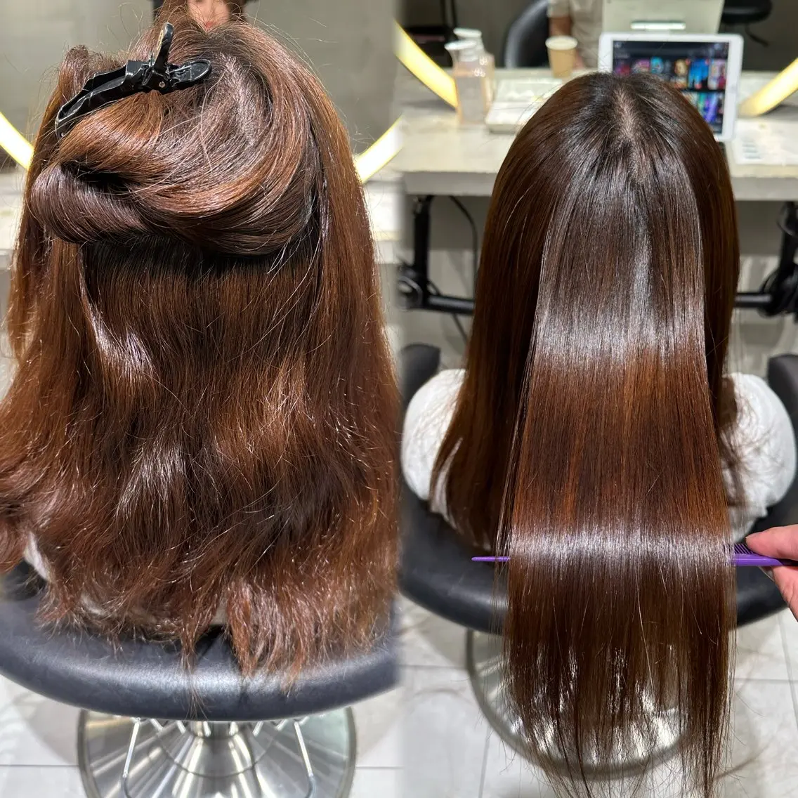 ミディアム カット 縮毛矯正 美髪矯正 レイヤーカット/加納のヘアスタイル