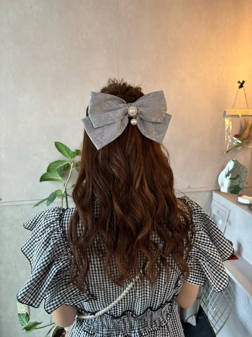 ロング ヘアアレンジ ハーフアップ 💜髪質改善/ 艶カラー/ミナ🩷のヘアスタイル