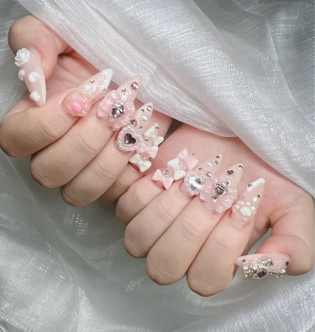 ネイル 長さ出し グラデーション キラキラネイル マグネットネイル ニュアンスネイル Lee Nails チップ長さだし専門店のネイルデザイン