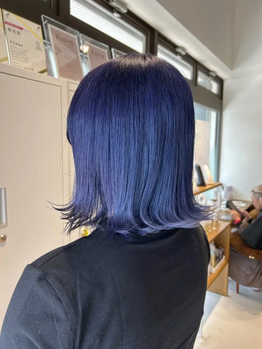 ショート カラー ブルーカラー 透明感カラー ハイトーン/エクステ /🎀YUINA🎀のヘアスタイル
