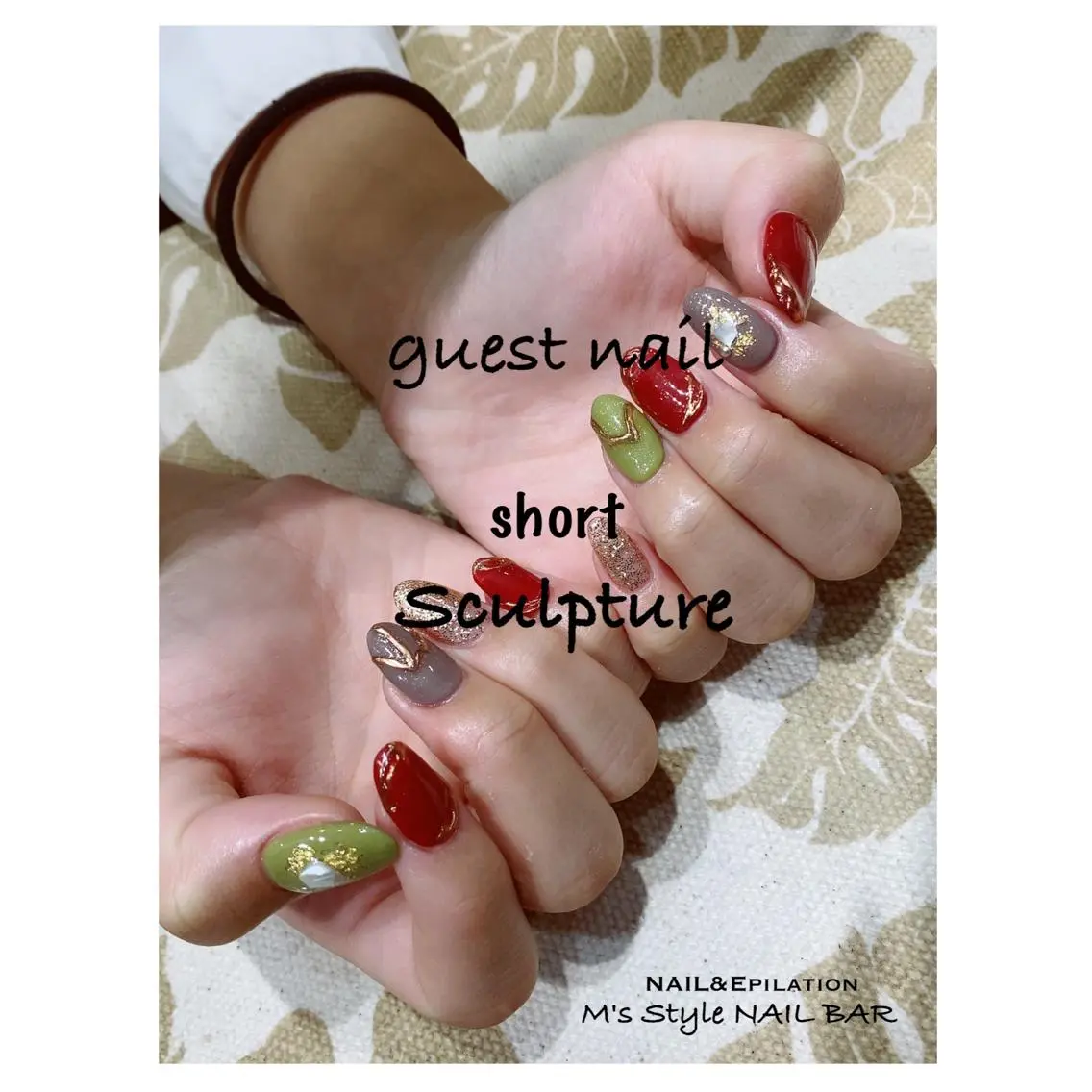 ネイル スカルプネイル ショートネイル M's Style NAIL BARのネイルデザイン