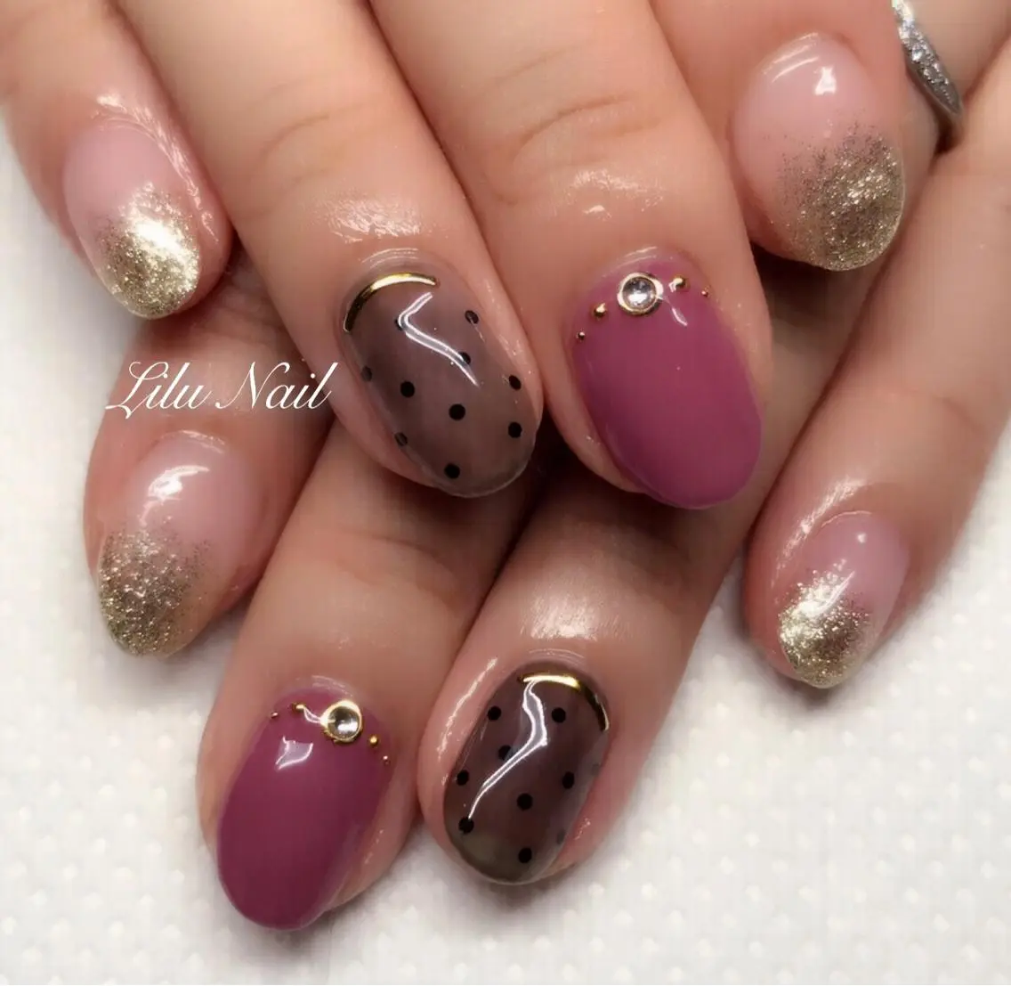 ネイル ドット モチの良さ◉ フィルインネイル♡のネイルデザイン