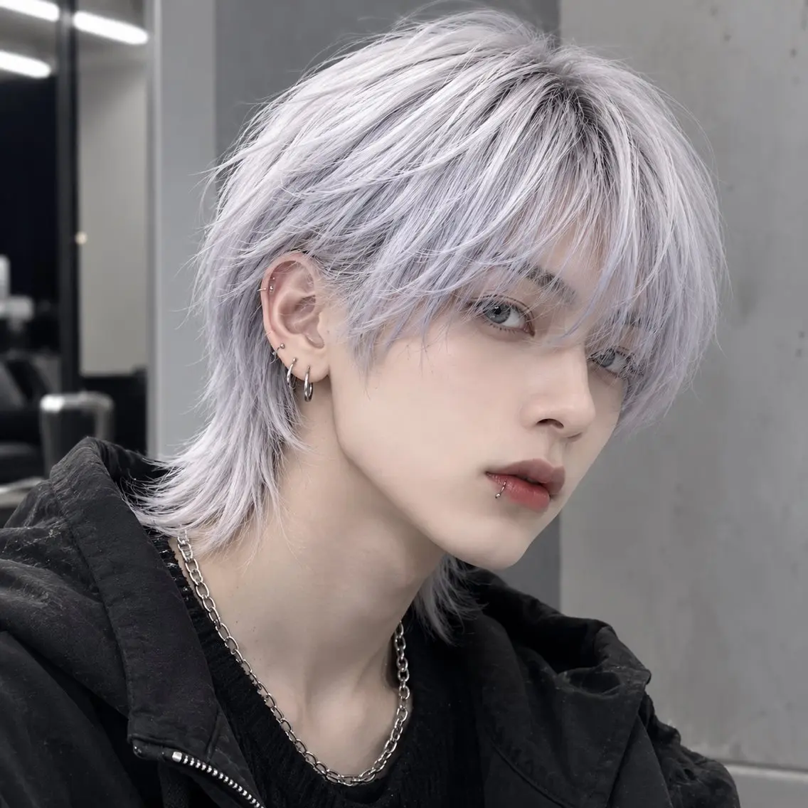 ショート カラー メンズ メンズブリーチ メンズハイトーン メンズ韓国風 ブリーチ 透明感カラー ヘアカラー メンズ韓国系カラー /YUTAのヘアスタイル