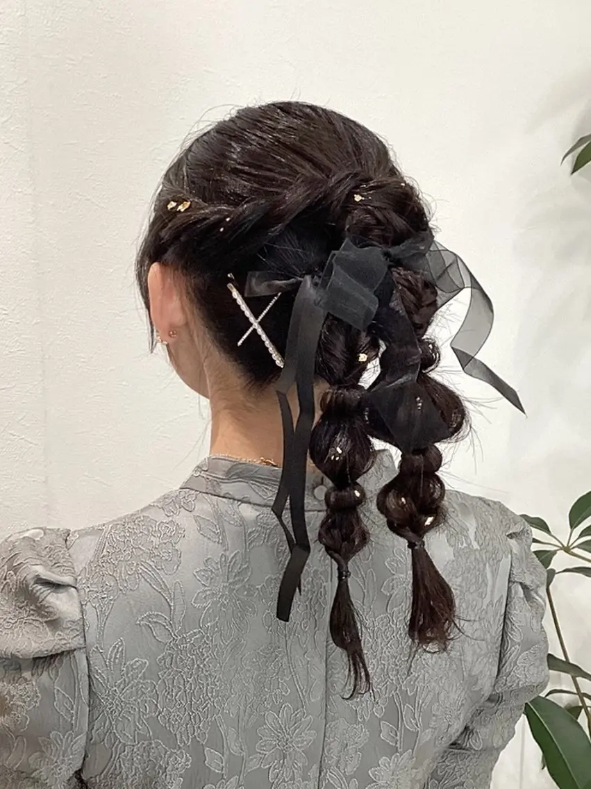 セミロング ヘアアレンジ ヘアセット ヘアアレンジ/柔らか 艶カラー/AKARIのヘアスタイル