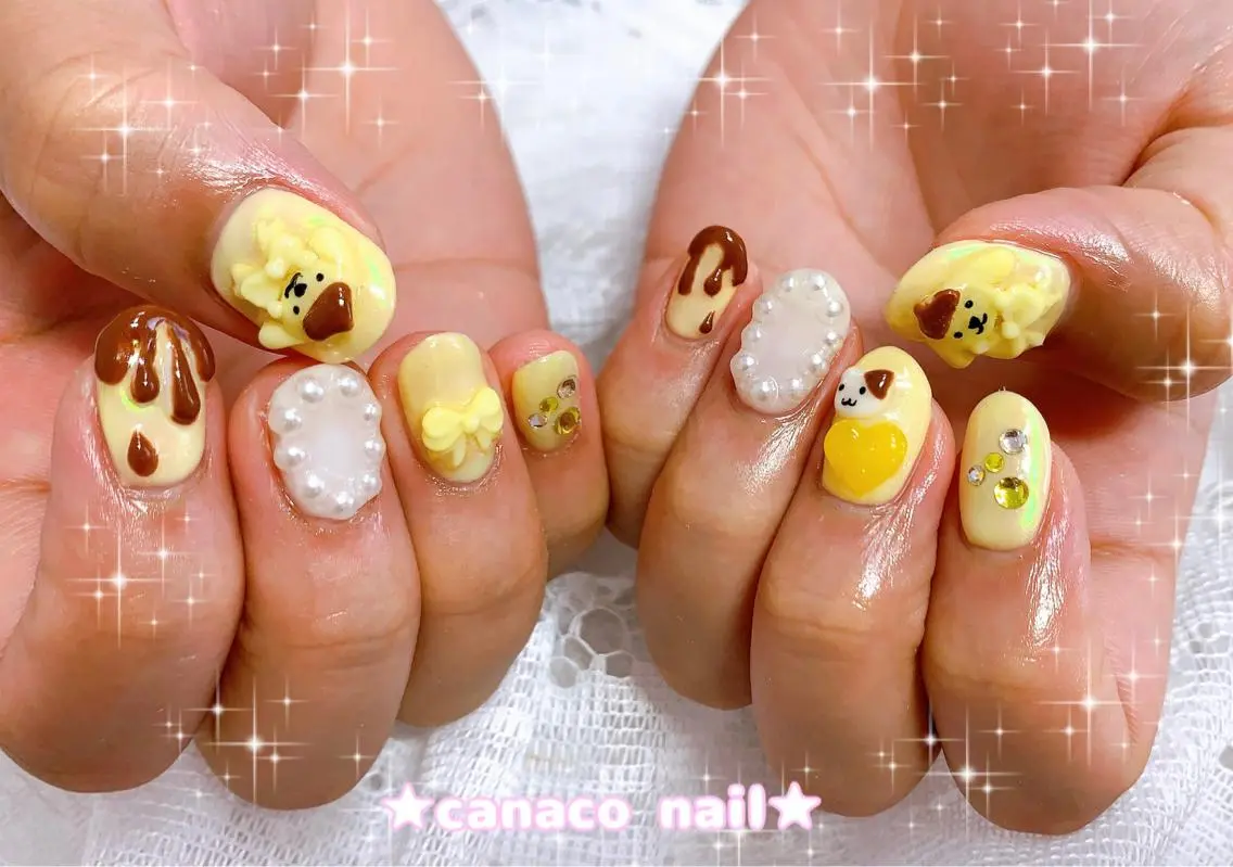 ネイル アートネイル ジェルネイル パラジェル リボン ストーンネイル ベテランネイル cnc nailのネイルデザイン