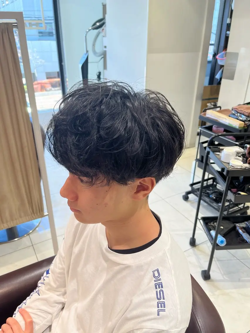 パーマ メンズ カット パーマ 佐々木 拓海のヘアスタイル