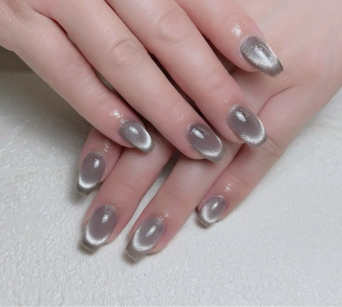 ネイル オーロラネイル 長さ出し フットネイル フレンチネイル ジェルネイル ハンドネイル 中野駅から2分 MEO NAILのネイルデザイン