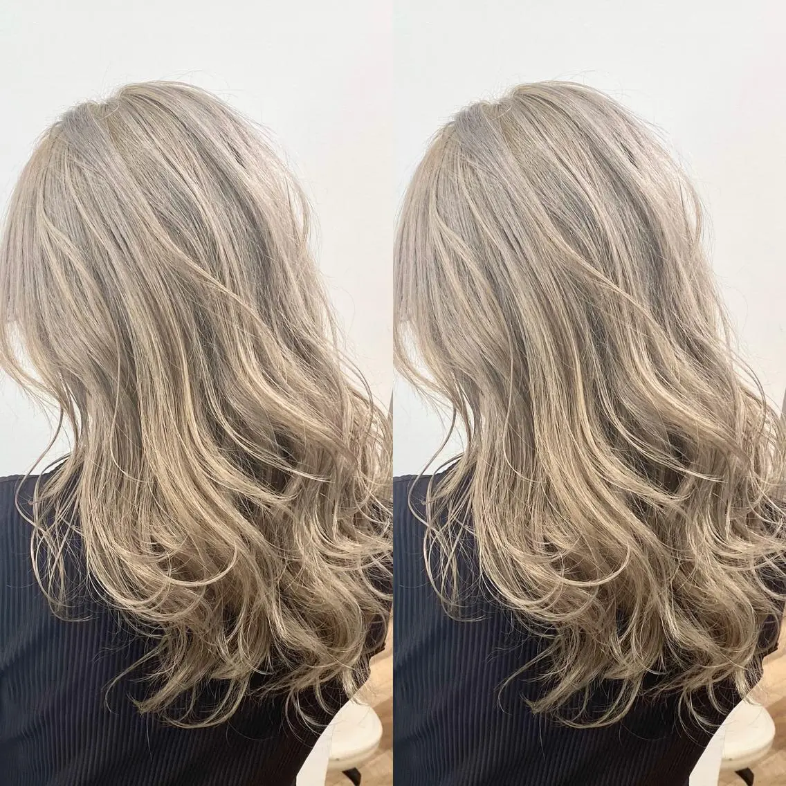 セミロング カラー 🌙HIZUKI🌙 ハイトーン 艶髪のヘアスタイル