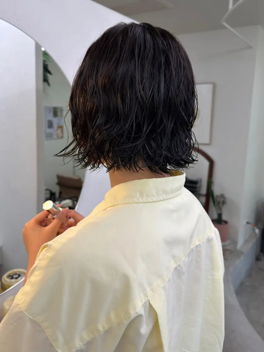 ショート ボブ 伸ばしかけ カット パーマ トリートメント ショート/ボブ/栄 /大西春輝のヘアスタイル