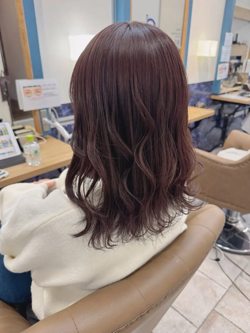 セミロング カラー ヘアカラー トリートメント 🍒透明感カラー/ 艶カラー/さくら🍒のヘアスタイル