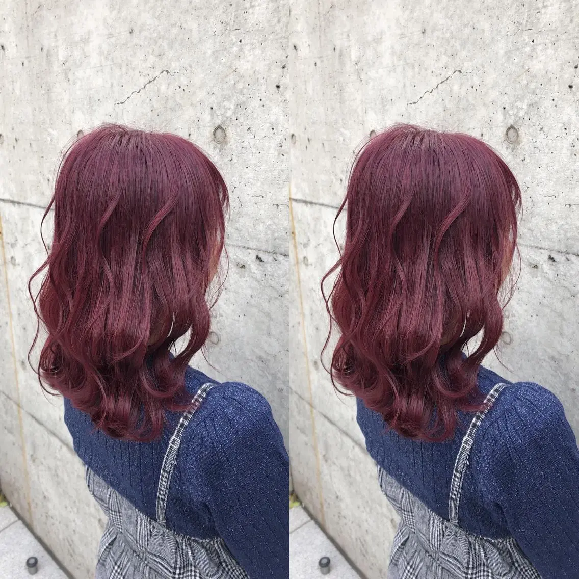 セミロング カラー ヘアアレンジ メンズ キッズ ピンクカラー カット ヘアカラー トリートメント 💟Chloe原宿店 🩶ハイトーンのヘアスタイル