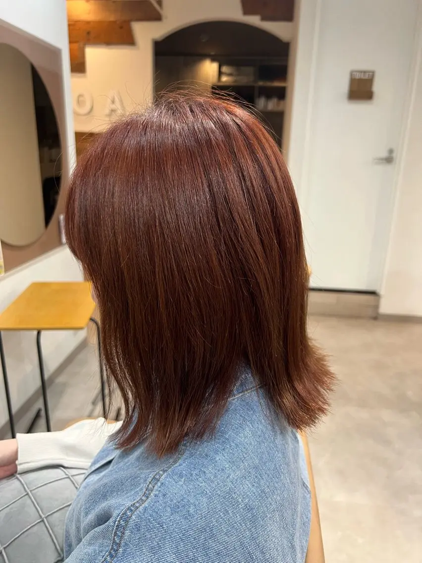 カラー オレンジ ハラダユウカ flower西明石店のヘアスタイル
