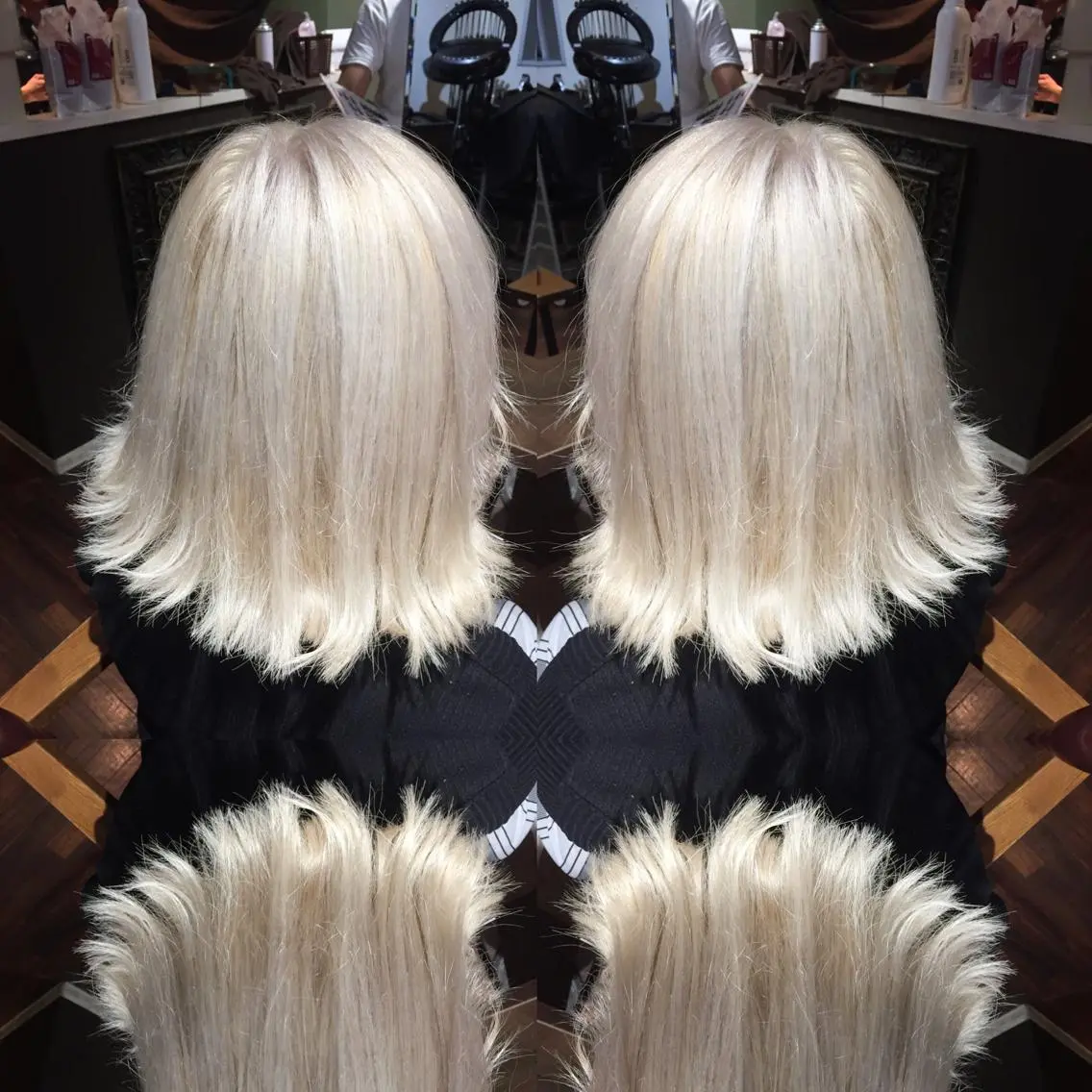 ミディアム カラー ブロンド ホワイトブロンド ヘアカラー トリートメント LUXBE LUCEのヘアスタイル