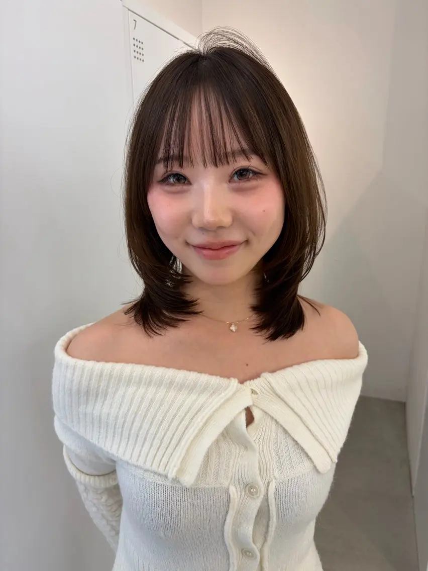 ミディアム 似合わせレイヤー カット/山下凌生のヘアスタイル