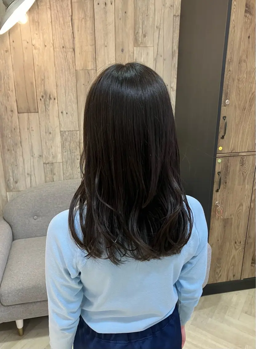 セミロング 顔周りカット 似合わせカット 藤田 七海のヘアスタイル