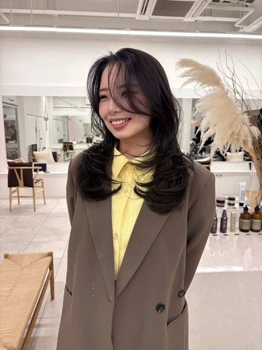 ロング ロングレイヤー レイヤーカット ロング 森 陽奈子のヘアスタイル