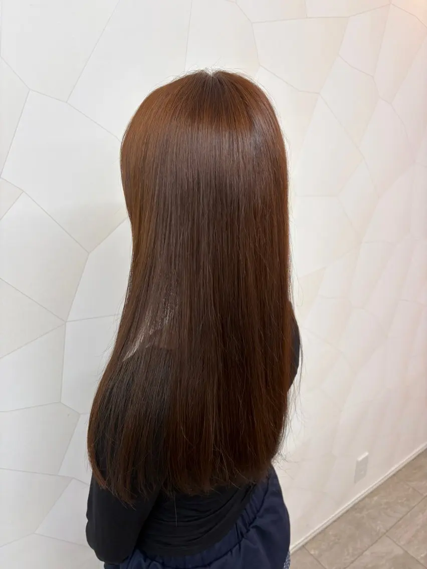 ロング カラー ブラウンカラー オレンジ オレンジブラウン ヘアカラー HASHI AYAKAのヘアスタイル