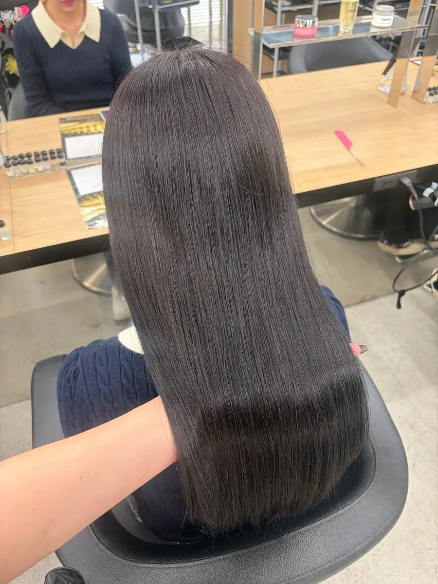 ロング カラー ブリーチ 髪質改善 トリートメント ヘアカラー トリートメント 💗愛され暖色💗 ピンク/レッド💗のヘアスタイル