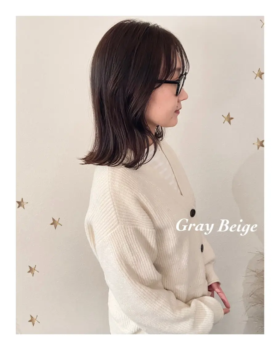 ミディアム カラー カット ヘアカラー 市川 千夏のヘアスタイル