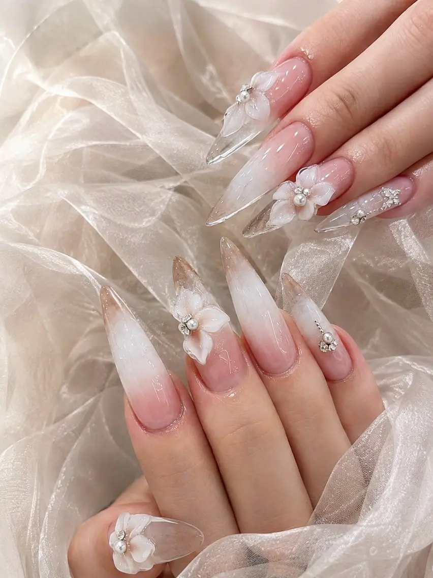 ネイル 長さ出し ロングネイル ワンホンネイル ハンドネイル NEM.nail studio 京都店のネイルデザイン