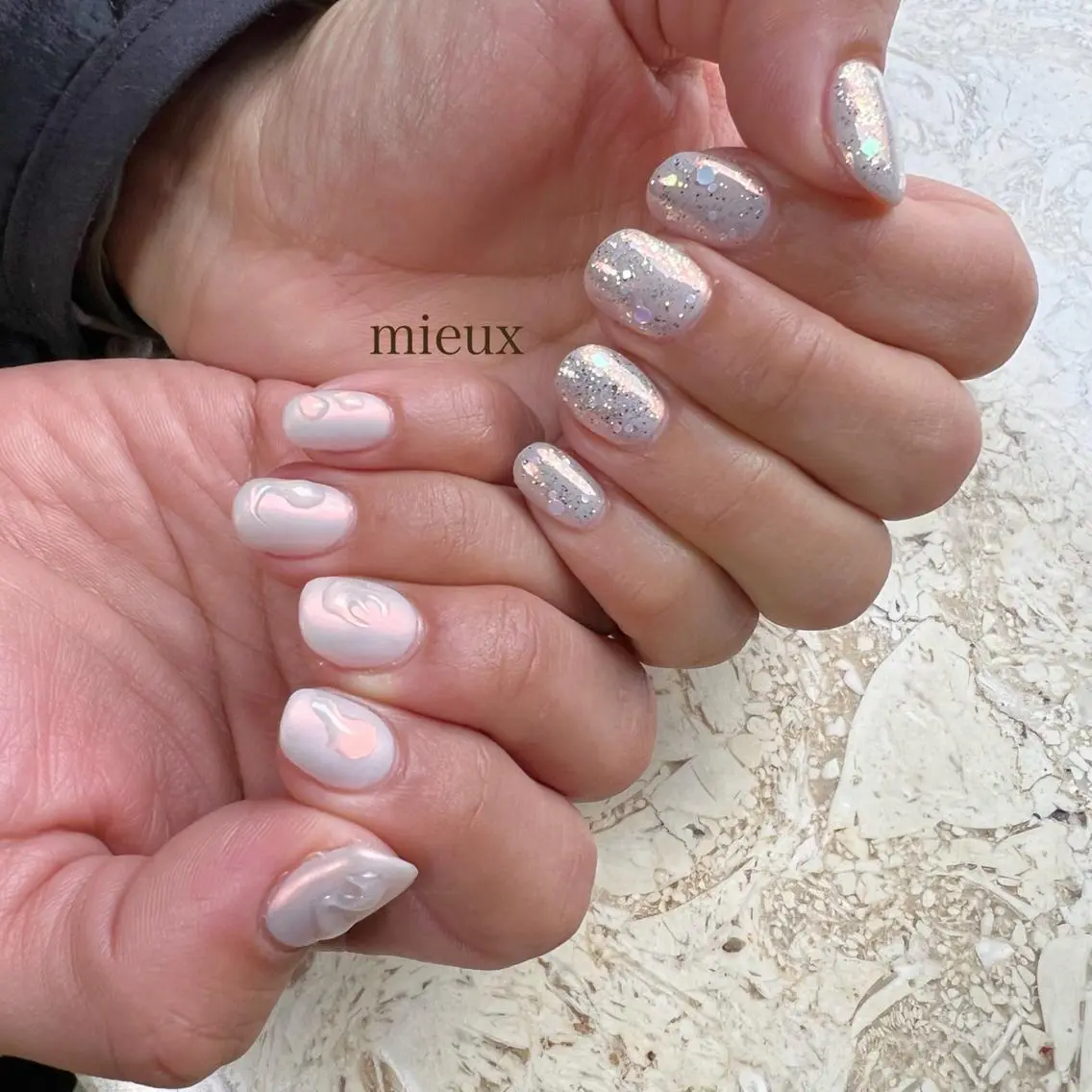 ネイル アートネイル ジェルネイル 韓国ネイル マットネイル 持ち込み ハンドネイル フットネイル nail salon mieux(ミュー)のマツエク・マツパデザイン